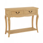 French Chateau Oak 2 Drawer Console Table
