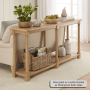 Classic Whitewash Oak Large Double Console Hall Table
