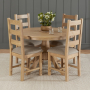 Whitewash Oak 1.2m Round Dining Table and 4 Dining Chair Set