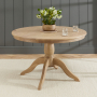 Whitewash Oak 1.2m Round Dining Table and 4 Dining Chair Set