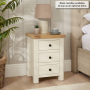 Marbury Cream Painted 3 Drawer Bedside Table