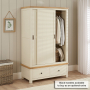 Marbury Cream Painted Double Wardrobe with 2 Sliding Doors & 2 Drawers