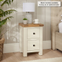Marbury Cream Painted 2 Drawer Slim Bedside Table