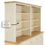 Marbury Cream Painted Extra Large 4 Door Sideboard with Grand Bookcase Dresser Top