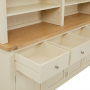 Marbury Cream Painted Extra Large 4 Door Sideboard with Grand Bookcase Dresser Top