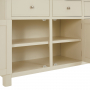 Marbury Cream Painted Extra Large 4 Door Sideboard with Grand Bookcase Dresser Top