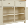 Marbury Cream Painted Extra Large 4 Door Sideboard with Grand Bookcase Dresser Top