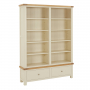 Marbury Cream Painted Extra Large Grand Double Library Bookcase with 2 Drawers