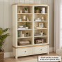 Marbury Cream Painted Extra Large Grand Double Library Bookcase with 2 Drawers