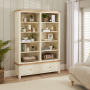 Marbury Cream Painted Extra Large Grand Double Library Bookcase with 2 Drawers