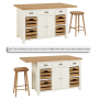 Cheshire White Painted Large Kitchen Island with Bar Table Top (4 Seater)