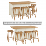 Cheshire White Painted Large Kitchen Island with Bar Table Top (4 Seater)