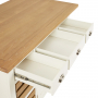 Cheshire White Painted Large Kitchen Island with Bar Table Top (4 Seater)