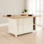 Cheshire White Painted Large Kitchen Island with Bar Table Top (4 Seater)
