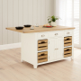 Cheshire White Painted Large Kitchen Island with Bar Table Top (4 Seater)