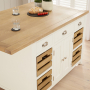 Cheshire White Painted Large Kitchen Island with Bar Table Top (4 Seater)