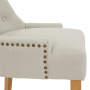 Luxury Natural Linen Fabric Scoop Back Dining Chair – Natural Oak Legs