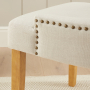 Luxury Natural Linen Fabric Scoop Back Dining Chair – Natural Oak Legs