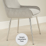 Savoy Grey Velvet Dining Chair with Chrome Legs