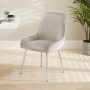Savoy Grey Velvet Dining Chair with Chrome Legs