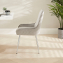 Savoy Grey Velvet Dining Chair with Chrome Legs