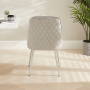 Savoy Grey Velvet Dining Chair with Chrome Legs