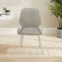 Savoy Grey Velvet Dining Chair with Chrome Legs