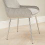 Geo Glass Dining Table with Chrome Legs and 6 Savoy Grey Velvet Chairs
