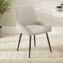 Savoy Light Grey Faux Leather Dining Chair with Black Legs