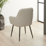 Savoy Light Grey Faux Leather Carver Dining Chair with Black Legs