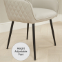 Savoy Light Grey Faux Leather Carver Dining Chair with Black Legs