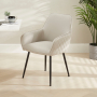 Savoy Light Grey Faux Leather Carver Dining Chair with Black Legs