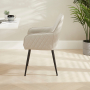 Savoy Light Grey Faux Leather Carver Dining Chair with Black Legs