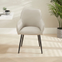 Savoy Light Grey Faux Leather Carver Dining Chair with Black Legs