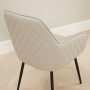 Savoy Light Grey Faux Leather Carver Dining Chair with Black Legs
