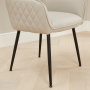 Savoy Light Grey Faux Leather Carver Dining Chair with Black Legs