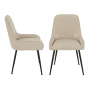 Savoy Natural Beige Faux Leather Dining Chair with Black Legs