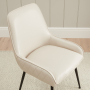 Savoy Natural Beige Faux Leather Dining Chair with Black Legs