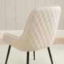 Savoy Natural Beige Faux Leather Dining Chair with Black Legs