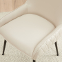 Savoy Natural Beige Faux Leather Dining Chair with Black Legs