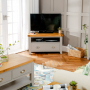 Downton Grey Painted Corner TV Unit with Drawer - Up to 50" TV Size