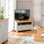 Downton Grey Painted Corner TV Unit with Drawer - Up to 50" TV Size