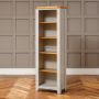 Downton Grey Tall Narrow Alcove Bookcase with 4 Adjustable Shelves