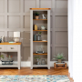 Downton Grey Tall Narrow Alcove Bookcase with 4 Adjustable Shelves