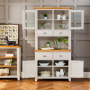 Downton Grey Painted 2 Door Glazed Dresser Sideboard