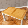 Downton Grey Painted Extending Dining Table with Oak Top - 6 Seater