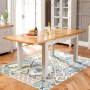 Downton Grey Painted Extending Dining Table with Oak Top - 6 Seater