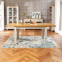 Downton Grey Painted Extending Dining Table with Oak Top - 6 Seater