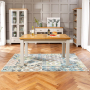 Downton Grey Painted Extending Dining Table with Oak Top - 6 Seater
