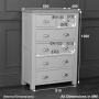 Cotswold Charcoal Grey Painted 2 over 4 Drawer Chest